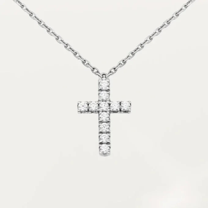 Colier cu simboluri – Aur alb, diamante – Cartier
