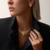 Colier Faune Et Flore De Cartier, diamante galbene, portocalii și maro, pavate