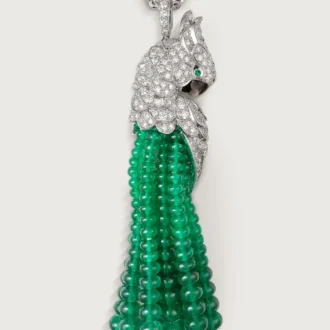 Colier Faune Et Flore De Cartier, mărgele de smarald, pavate