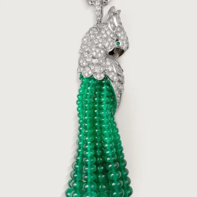 Colier Faune Et Flore De Cartier, mărgele de smarald, pavate