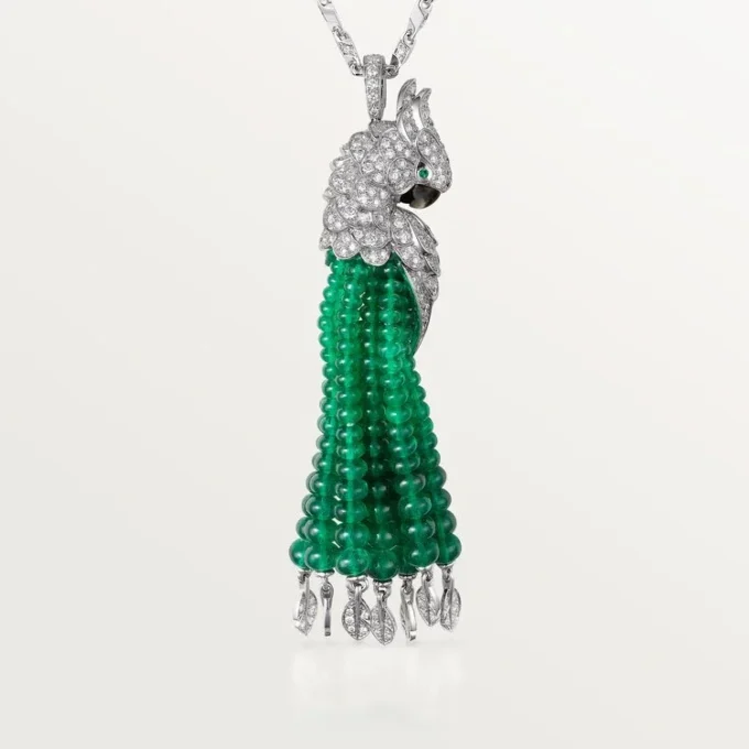 Colier Faune Et Flore De Cartier, mărgele de smarald, pavate