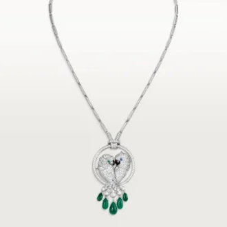 Colier Faune Et Flore De Cartier, picături de smarald, pavate