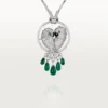 Colier Faune Et Flore De Cartier, picături de smarald, pavate