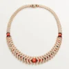 Colier Geometrie & Contraste, Coral, pavat