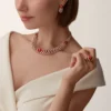 Colier Geometrie & Contraste, Coral, pavat