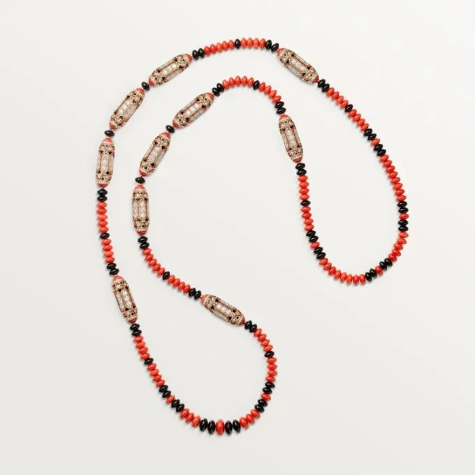 Colier Geometrie & Contraste, Coral, pavat