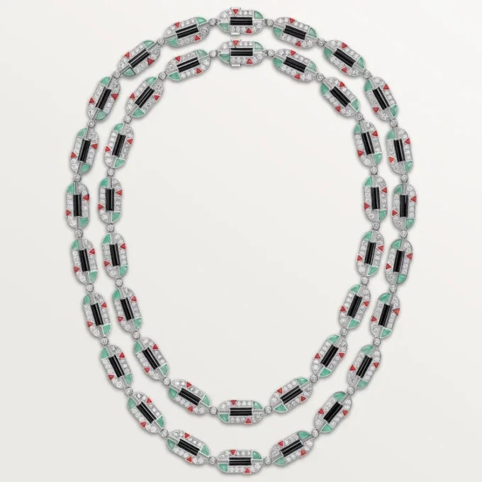 Colier Geometrie & Contrastes, crisopraz, multi-wear, pavat