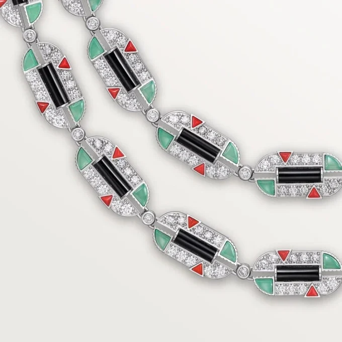Colier Geometrie & Contrastes, crisopraz, multi-wear, pavat