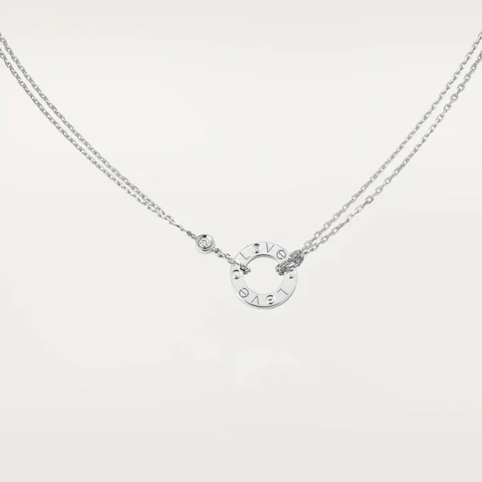 Colier Love, 2 diamante – Aur alb, Diamante – Cartier