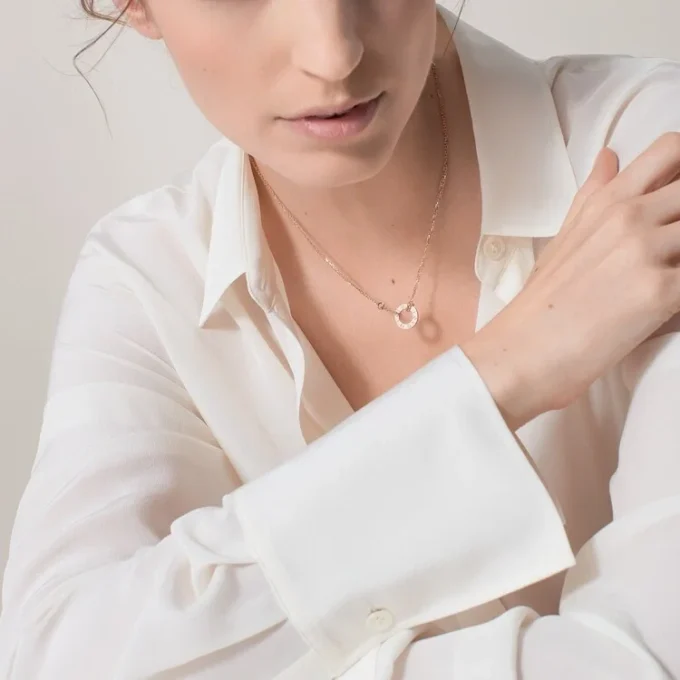Colier Love, 2 diamante – Aur roz, Diamante – Cartier