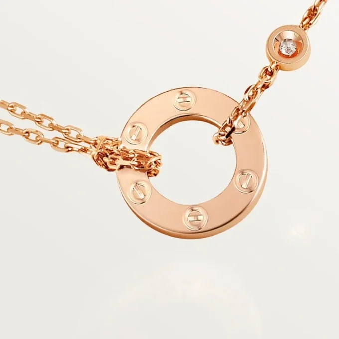 Colier Love, 2 diamante – Aur roz, Diamante – Cartier