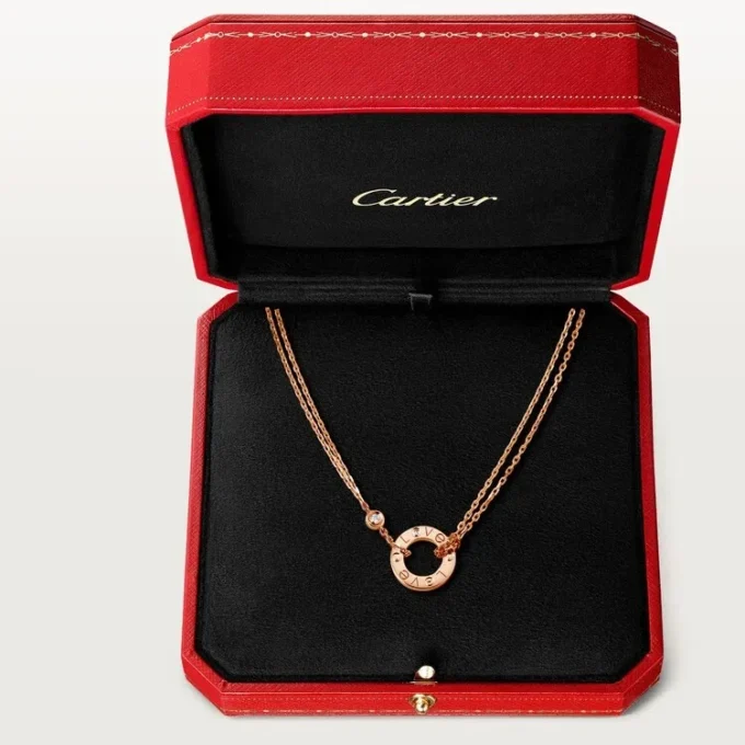 Colier Love, 2 diamante – Aur roz, Diamante – Cartier