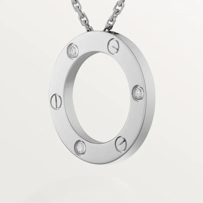 Colier Love, 3 diamante – Aur alb, Diamante – Cartier