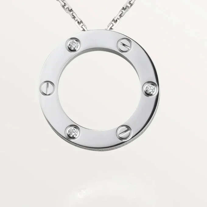 Colier Love, 3 diamante – Aur alb, Diamante – Cartier