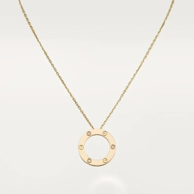Colier Love, 3 diamante – Aur galben, Diamante – Cartier