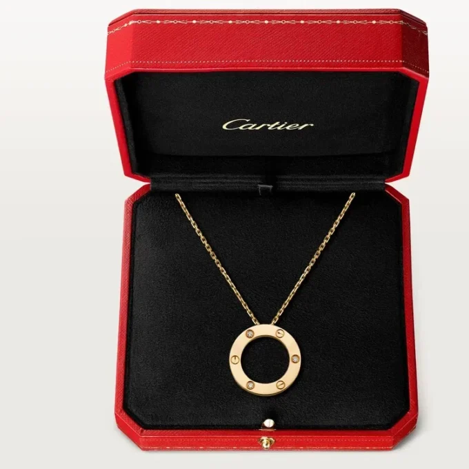 Colier Love, 3 diamante – Aur galben, Diamante – Cartier