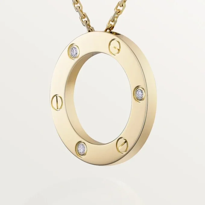 Colier Love, 3 diamante – Aur galben, Diamante – Cartier
