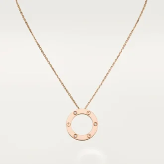Colier Love, 3 diamante – Aur roz, Diamante – Cartier