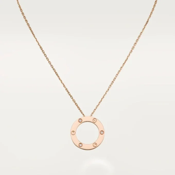 Colier Love, 3 diamante – Aur roz, Diamante – Cartier