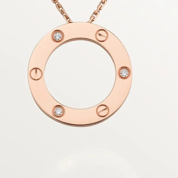 Colier Love, 3 diamante – Aur roz, Diamante – Cartier