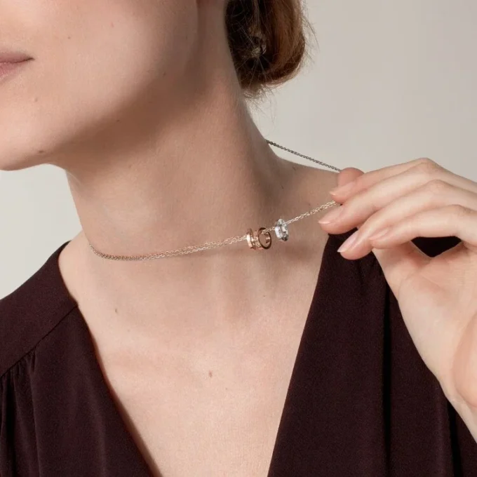 Colier Love, 6 diamante – Aur roz, Aur alb, Diamante – Cartier