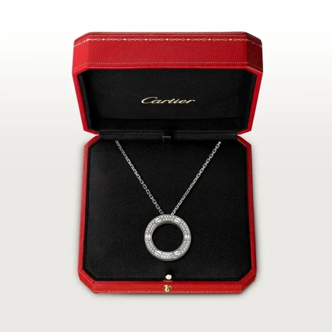 Colier Love, pavat cu diamante – Aur alb, Diamante – Cartier