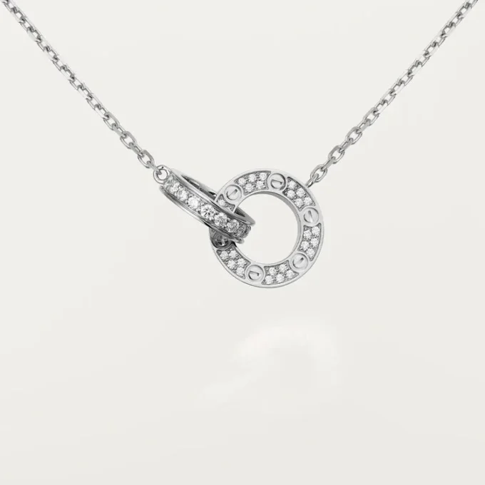 Colier Love, pavat cu diamante – Aur alb, Diamante – Cartier