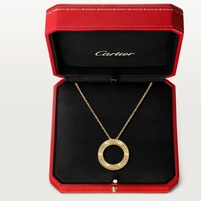 Colier Love, pavat cu diamante – Aur galben, Diamante – Cartier