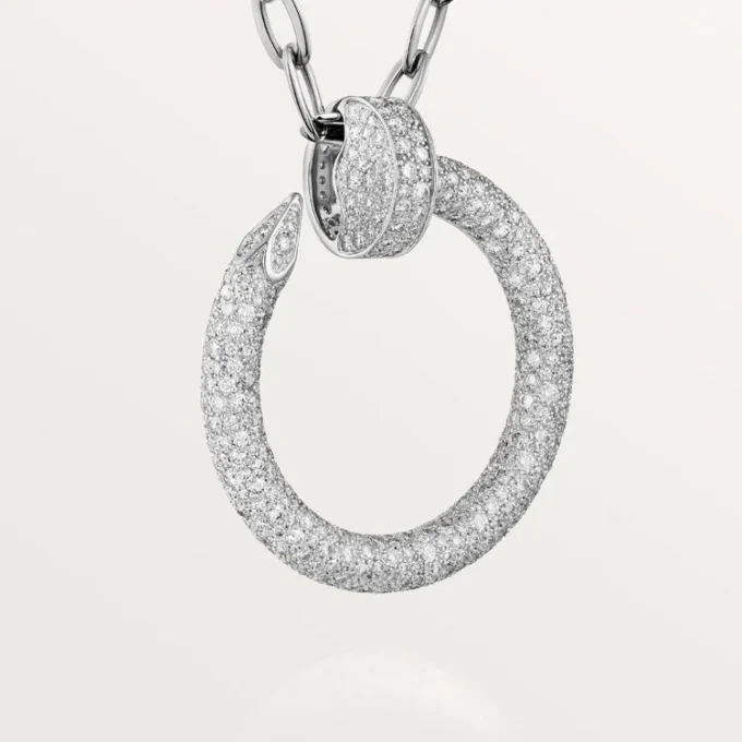 Colier lung Juste Un Clou, model multi-purta, extra-mare, pavat