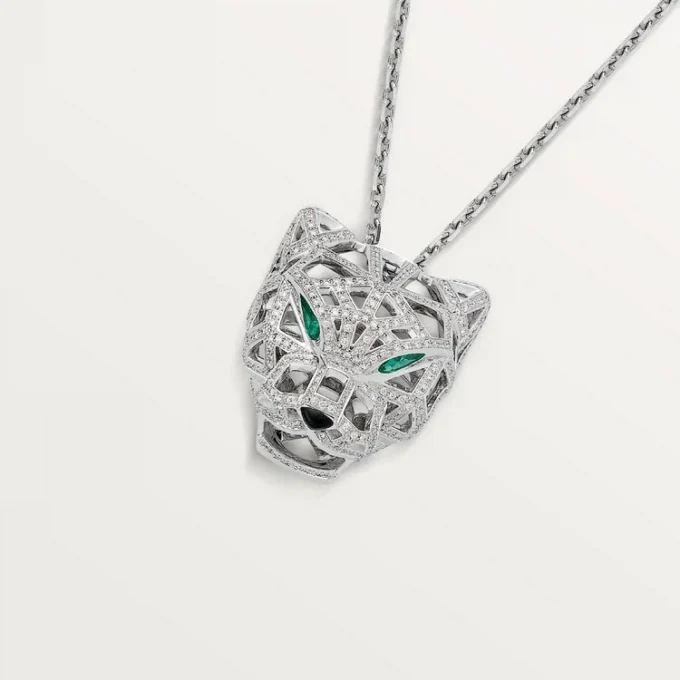 Colier Panthere De Cartier – Aur alb, smaralde, diamante, onix – Cartier