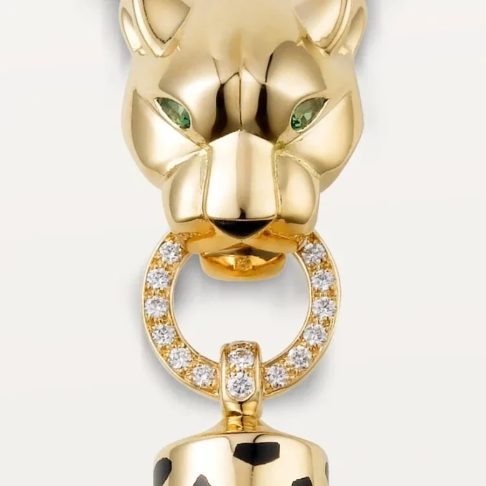 Colier Panthere De Cartier – Aur galben, lac negru, granate tsavorite, onix, diamante – Cartier