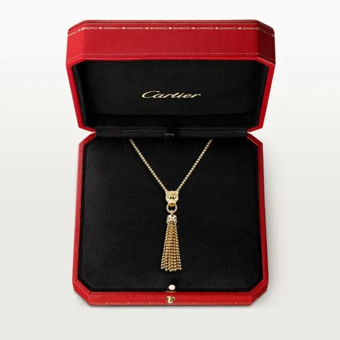 Colier Panthere De Cartier – Aur galben, lac negru, granate tsavorite, onix, diamante – Cartier