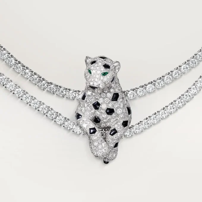 Colier Panthere De Cartier, multi-wear, pavat