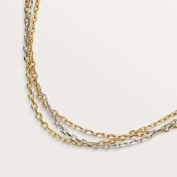 Colier Trinity – Aur alb, aur galben, aur roz – Cartier