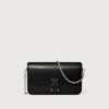 Geantă mini cu lanț, Double C De Cartier – Piele de vițel neagră, finisaj auriu și email negru – Cartier