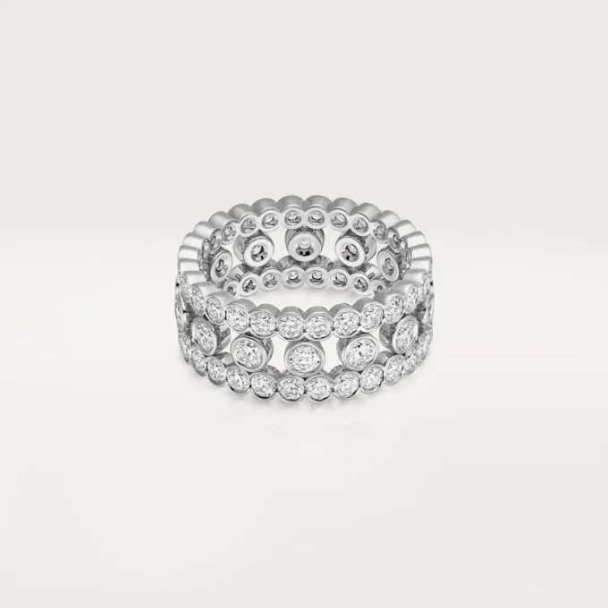 Inel Broderie De Cartier, trei rânduri, diamante