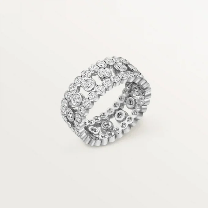 Inel Broderie De Cartier, trei rânduri, diamante