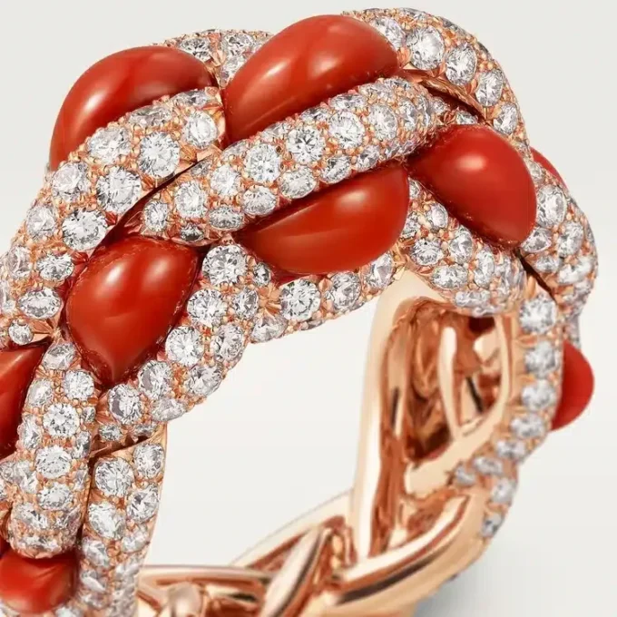 Inel Cartier Libre Tressage, coral Inel Cartier Libre Tressage, coral