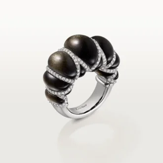 Inel Cartier Libre Tressage, obsidian, diamante