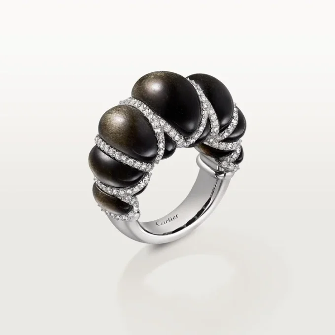 Inel Cartier Libre Tressage, obsidian, diamante Inel Cartier Libre Tressage, obsidian, diamante