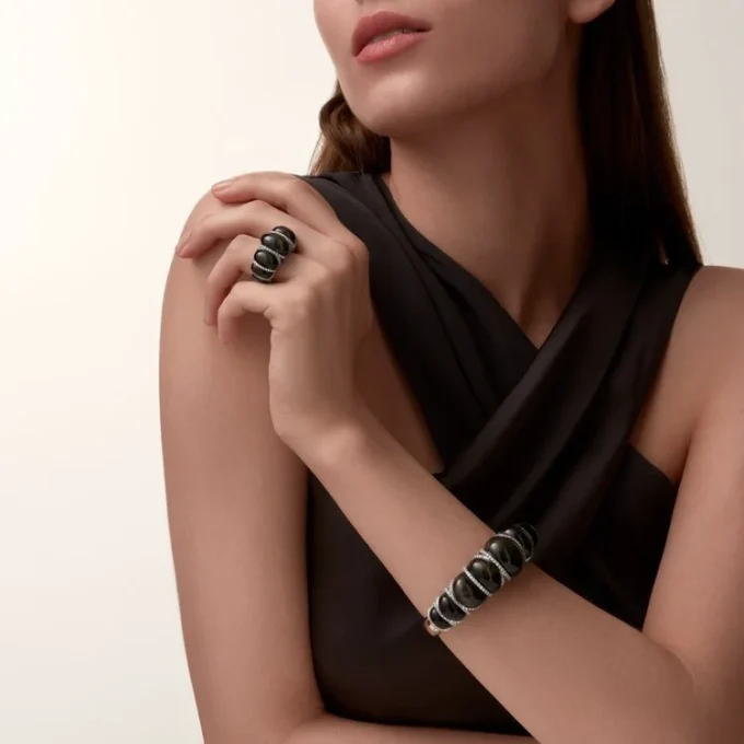 Inel Cartier Libre Tressage, obsidian, diamante Inel Cartier Libre Tressage, obsidian, diamante