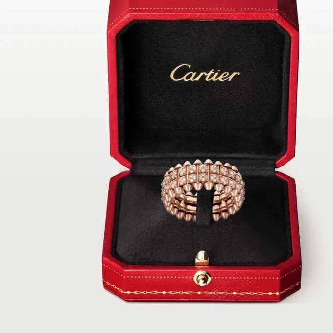 Inel Clash De Cartier, cu două rânduri, pavat