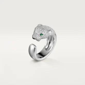 Inel cu diamante Panthere De Cartier, aur alb | Cartier Us