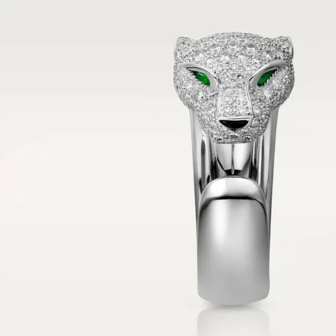 Inel cu diamante Panthere De Cartier, aur alb | Cartier Us