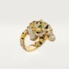 Inel Faune Et Flore De Cartier, diamante galbene, portocalii și maro, pavate