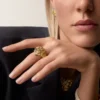 Inel Faune Et Flore De Cartier, diamante galbene, portocalii și maro, pavate