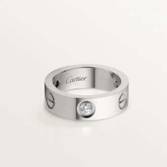 Inel Love, 3 diamante – Aur alb, Diamante – Cartier