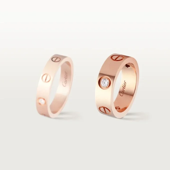 Inel Love, 3 diamante – Aur roz, Diamante – Cartier Inel Love, 3 diamante – Aur roz, Diamante – Cartier
