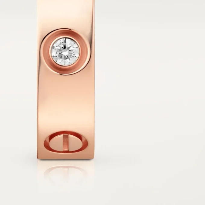 Inel Love, 3 diamante – Aur roz, Diamante – Cartier Inel Love, 3 diamante – Aur roz, Diamante – Cartier