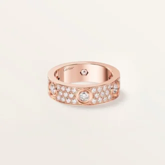 Inel Love, model clasic, pavat, 6 diamante
